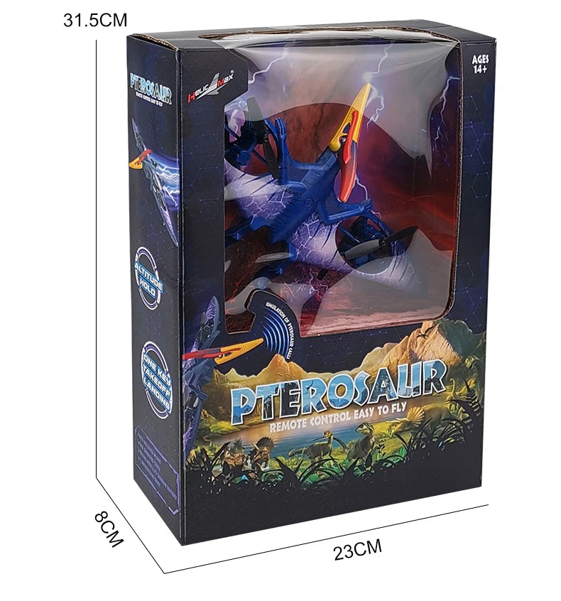 MXW New Mini Drone Dinosaur Remote Control Aircraft 2.4G Radio Control Helicopter Pterosau Drones RC Plane Children's Flying Toy 18 Package Include: Wing Loong quadcopter*1, remote control*1, manual*1, USB