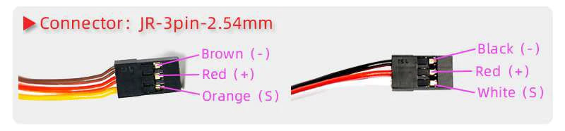 DSServo, Connector: JR-3pin-2.54mm Brown (= ) -Black