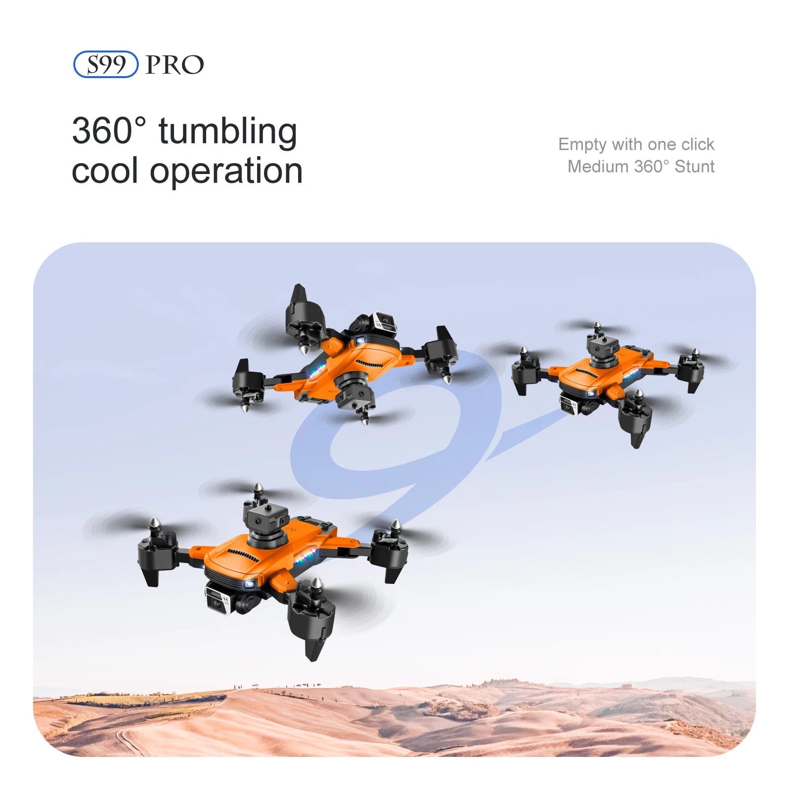 S99 Drone, s99 pro 360' tumbling empty with one click cool