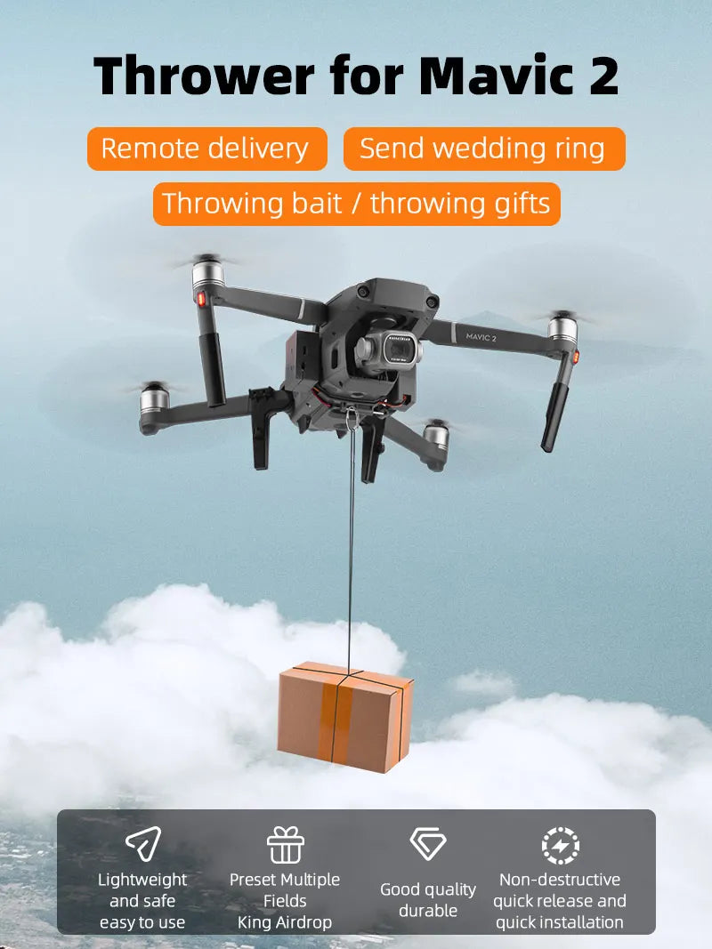 Airdrop System for DJI Mavic 3/2 Pro Zoom AIR 2 Mini 2/Mini 3 Drone Fishing Bait Wedding Ring Gift Deliver Life Rescue Thrower 93 King Airdrop quick release and durable easyto use ring for mavic 2 .