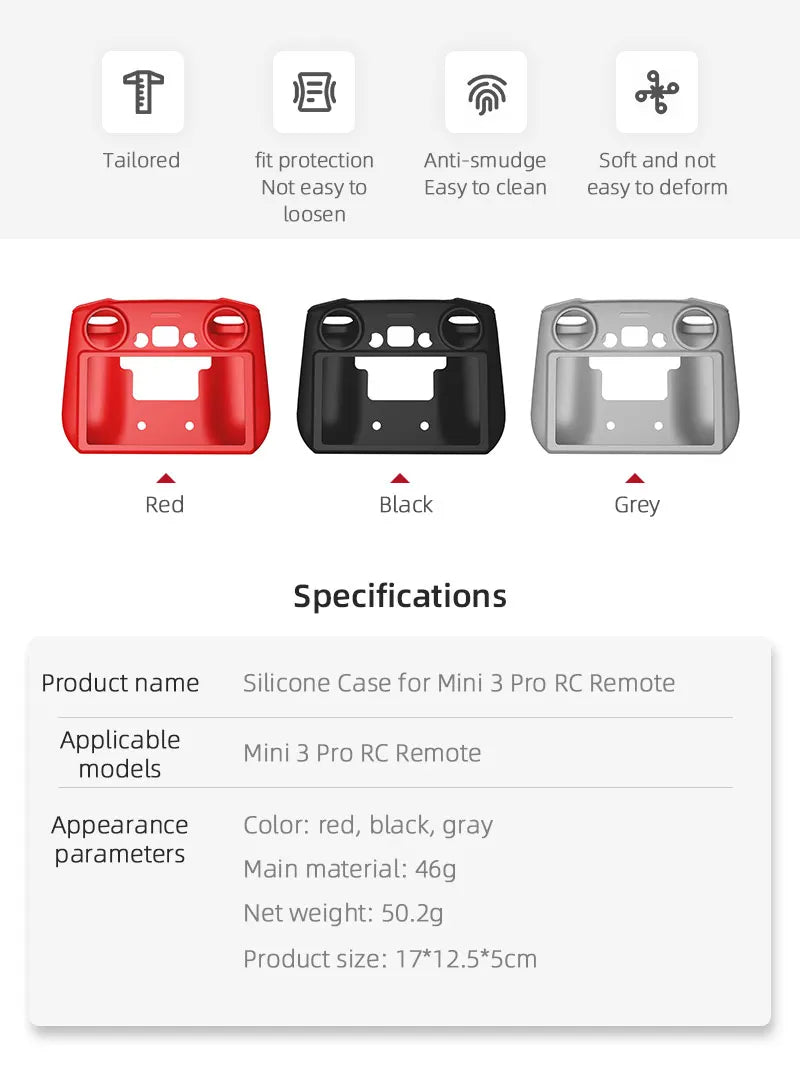 Silicone Case Cover for DJI Mini 3 Pro, 8j Tailored fit protection Anti-smudge Soft and not Not easy to to