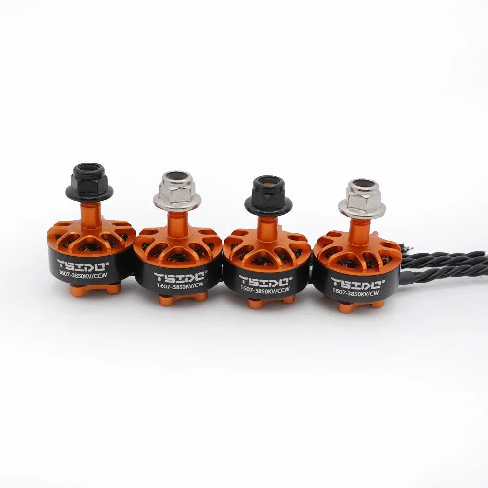 YSIDO 1607 2800KV 3850KV 2–4S Brushless Motor, YSIDO 1607 3850KV brushless motors, M5 shaft, for 3-inch FPV Cinewhoop drones (4 pieces).