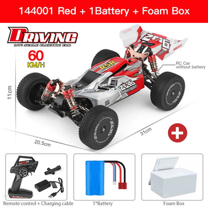 WLtoys 144016 Rc Bil 1/14 Offroad 4WD Driftingbil, 35KM/H Borstad Racing Buggy, 2.4G Fjärrkontroll, 7.4V 1500mAh, Klar att köra