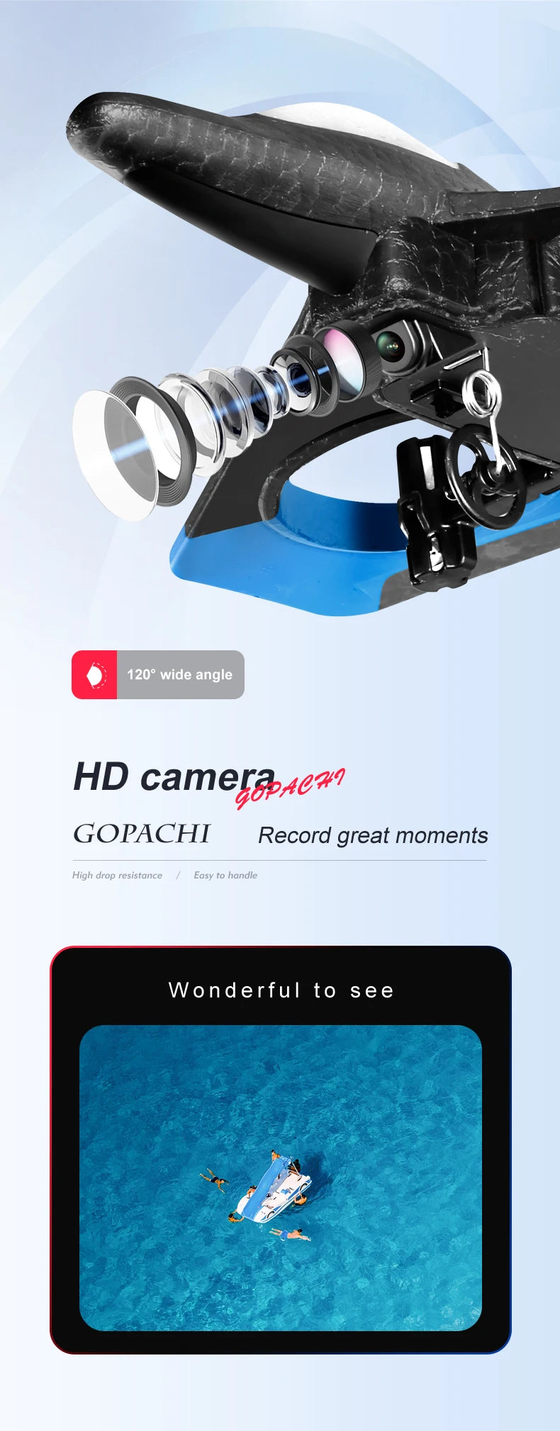 1209 wide angle HD cameraae?n GOPACHI Record great moments High drop resistance