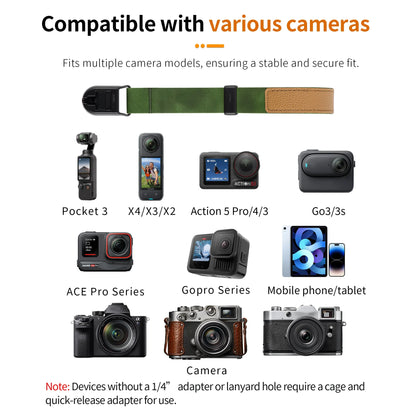 STARTRC Pocket 3 Wrist Strap, This adjustable wrist strap fits various cameras and devices, offering secure, stable support with quick-release convenience; cages or adapters may be needed for some models. (24 words)