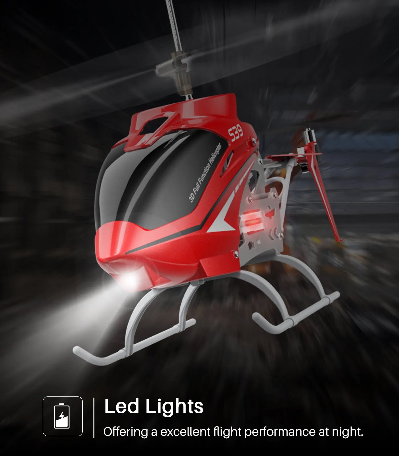 SYMA S39 RC Helicopter, Led Lights Offering a excellent flight performance at night: 539 1