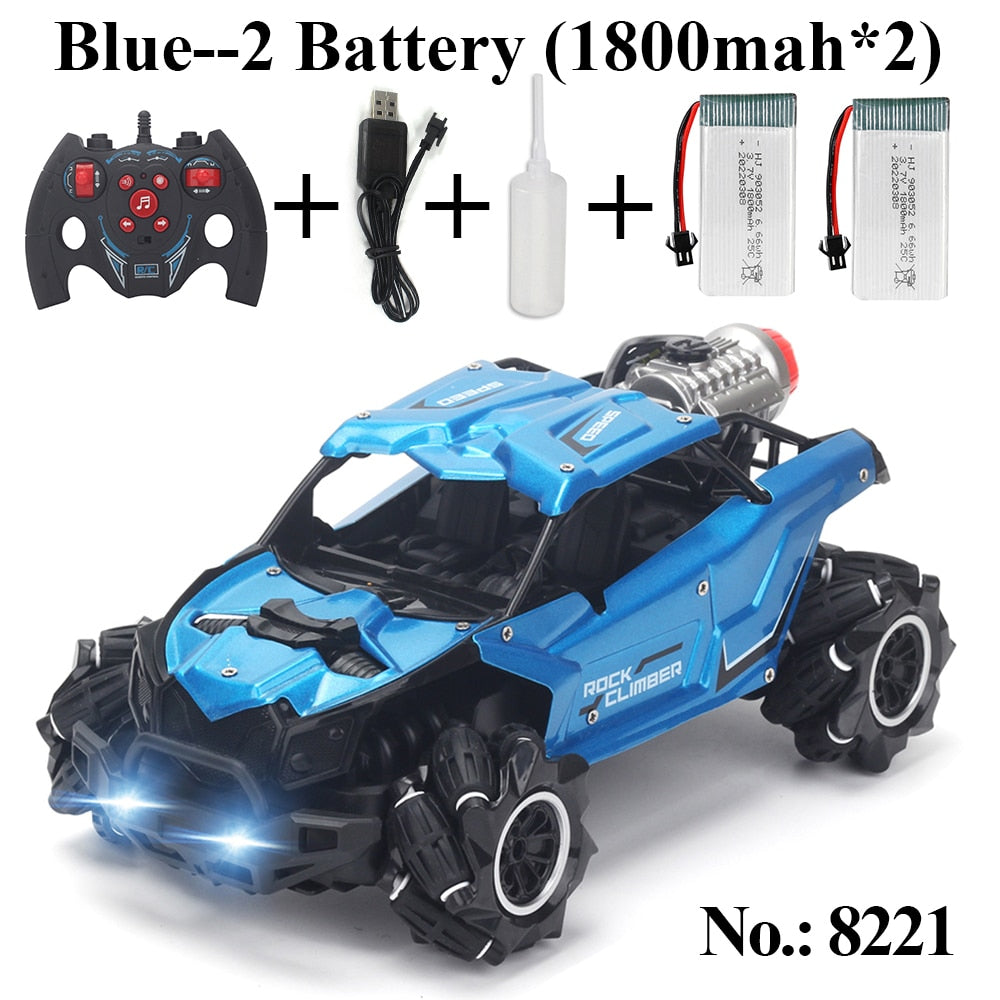 पैज़िबल न्यू रॉक क्रॉलर इलेक्ट्रिक 4WD ड्रिफ्ट आरसी कार - 2.4Ghz रिमोट कंट्रोल स्टंट स्प्रे कार खिलौने लड़कों के लिए मशीन ऑन रेडियो कंट्रोल