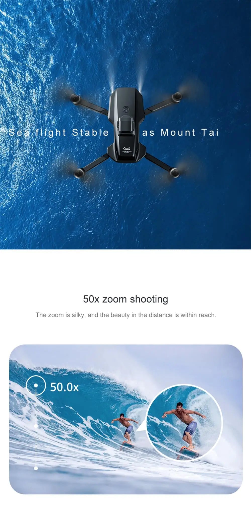 RG101 MAX Drone, sea flight Stable as Mount Tai OAs 50x zoom shooting The zoom is silky