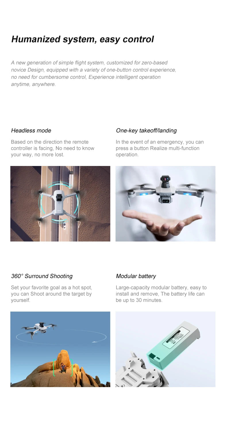 F8 GPS Drone, a new generation of simple flight system, customized for zero-based novice Design, equipped with