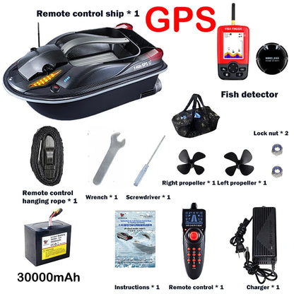 HJ817 RC Fishing Boats features GPS auto-return, dual motors, long-lasting battery, and advanced controls for remote-controlled fishing.