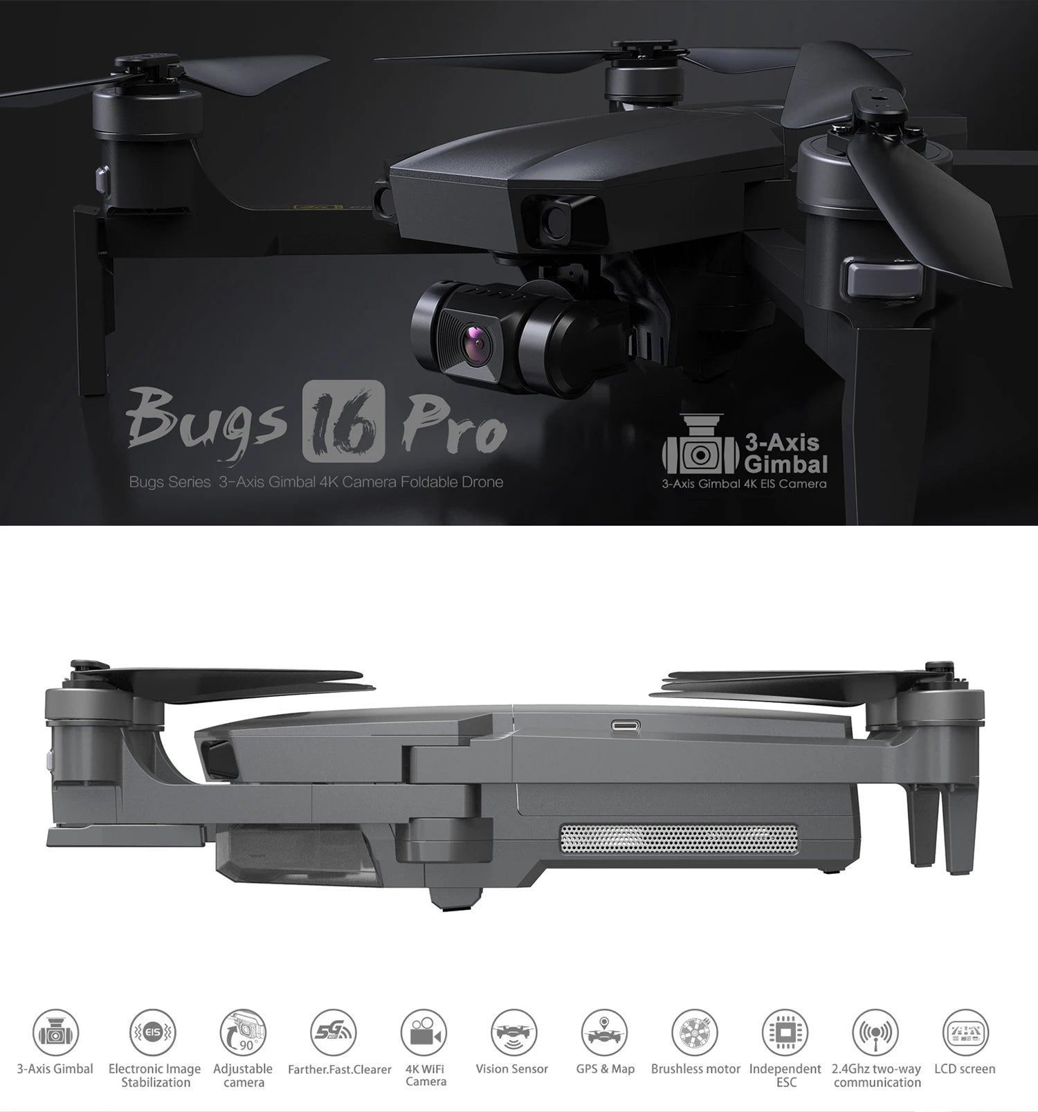 MJX Bug 16 Pro 3 4K EIS GPS Wifi FPV RC