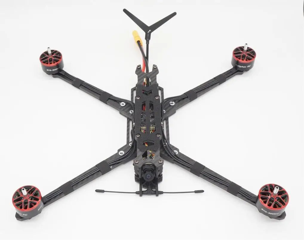 RCDrone Dolphin 10 Inch FPV, A drone package including a Dolphin RC10inch frame, SpeedyBee F405 V3 FC+ESC, and various components for flying and capturing footage.