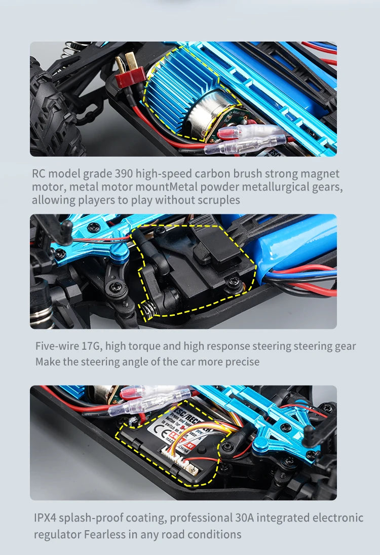 RC grade 390 high-speed carbon brush strong magnet motor, metal motor mount .