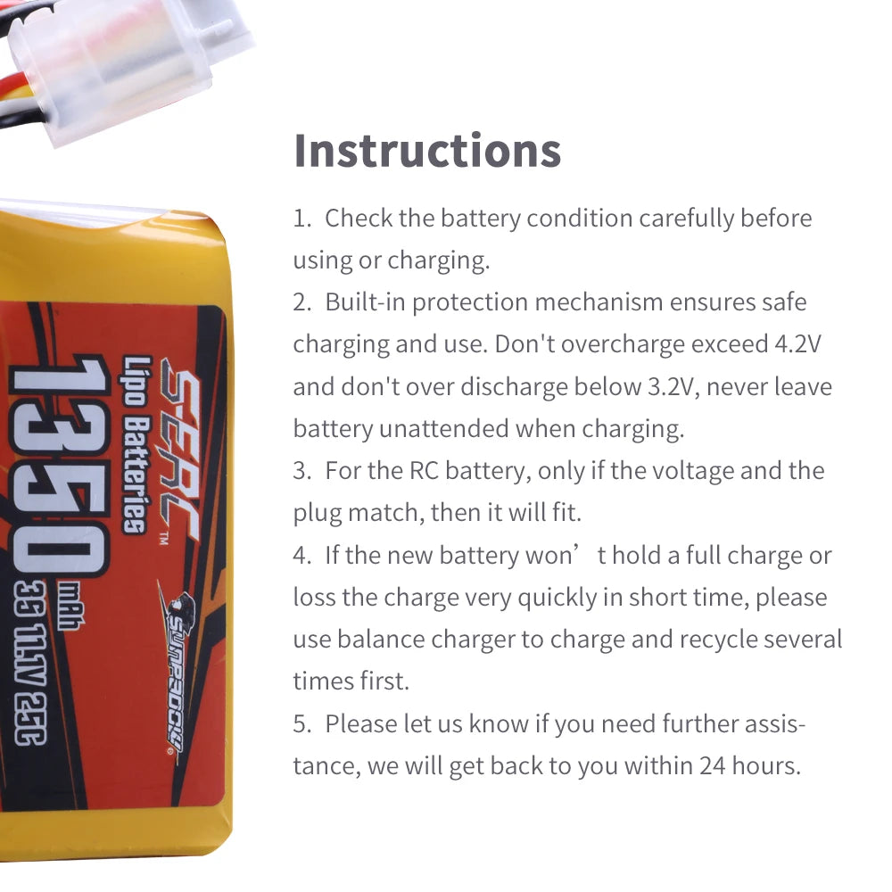 Sunpadow Lipo Battery, built-in protection mechanism ensures safe charging and use . don't overcharge exceed