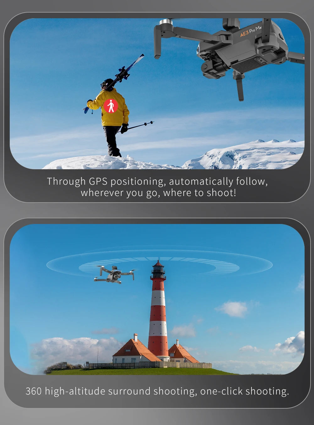 AE3 / AE3 PRO Max GPS Drone, AE3F Ma" Pro Automatically follows, wherever you go