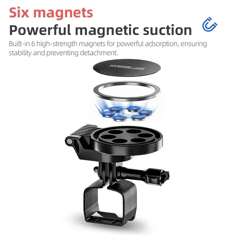 STARTRC Magnetic Mount Bracket, Six magnets ensure strong, stable, and secure mounting.