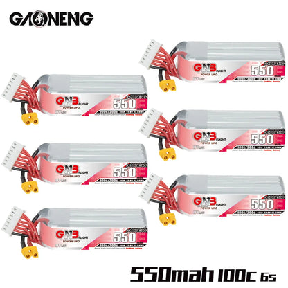 GaoNeng GNB 6S HV 22.8v 550mAh 200C Lipo Battery, High-performance LiPo battery for FPV drones with 6S config, 22.8V voltage, and 550mAh capacity.