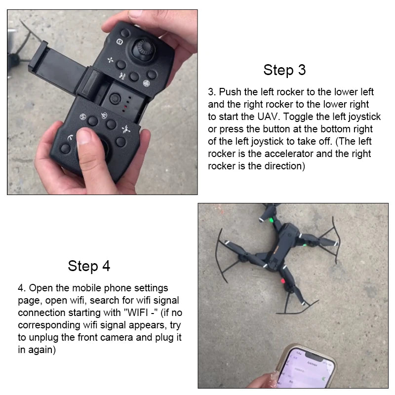 Dron 5G GPS Drone 8K Professional Drones 4K HD Aerial Photography Obstacle Avoidance Quadcopter Helicopter RC Distance 3000M New 34 Dron 5G GPS Drone, push the left rocker to the lower left and the right rocker