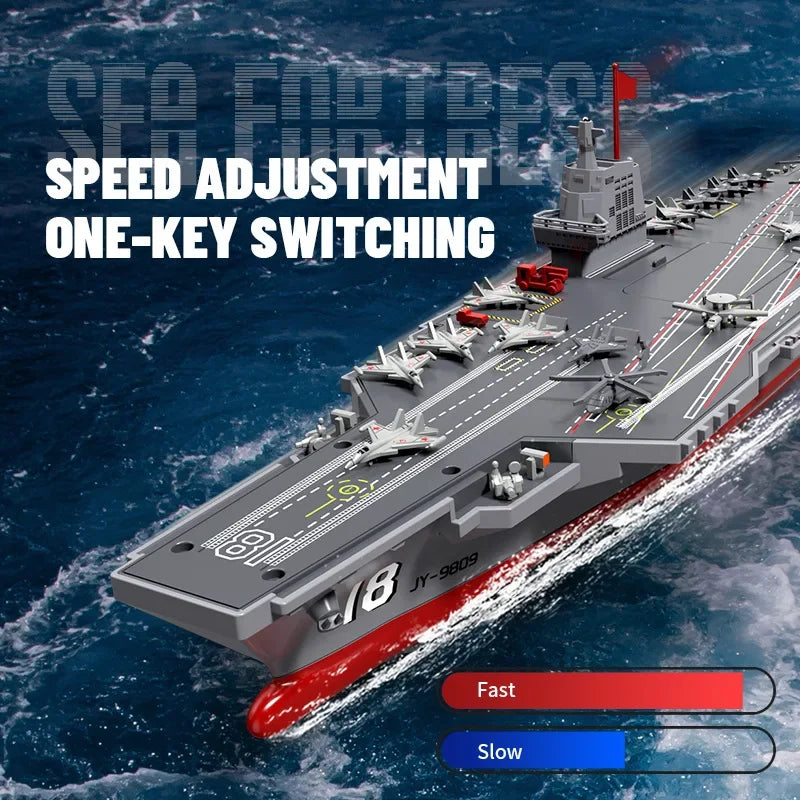 RC Aircraft Carrier with Speed Adjustment and One-Key Switching