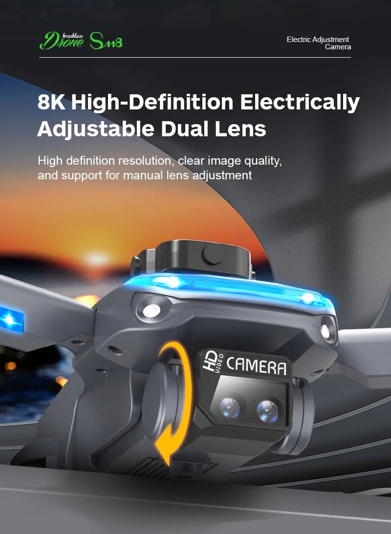 S118 Drone, buushless Ior@ Sn8 Electric Adjustment Camera 8K High-Defin
