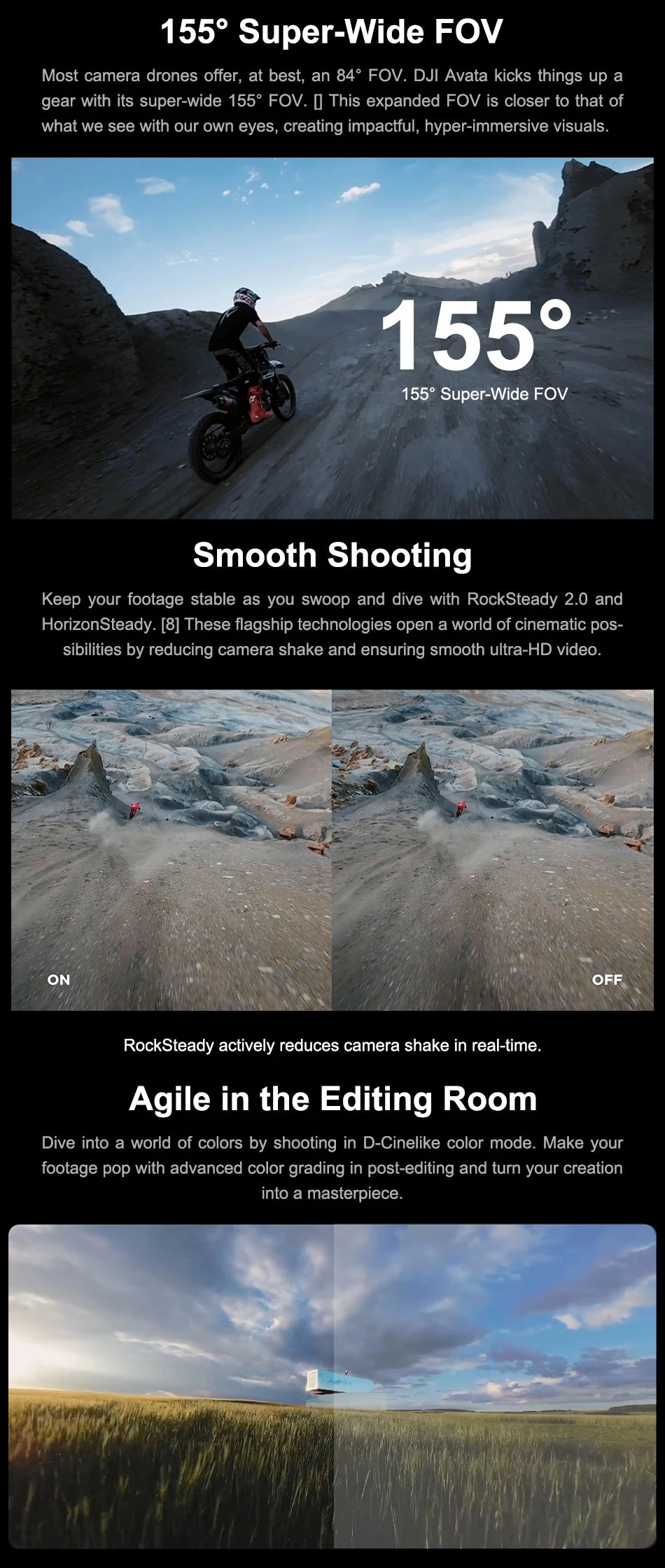 DJI Avata FPV Drone Goggles V2 Intuitive Motion Control 4K/60fps Videos 10KM 1080p 410g Portable Safety Smart Drones IN STOCK Professional Camera Drone 15 DJI Avata FPV Drone, DJI Avata's 155" super-wide FOV is closer to what