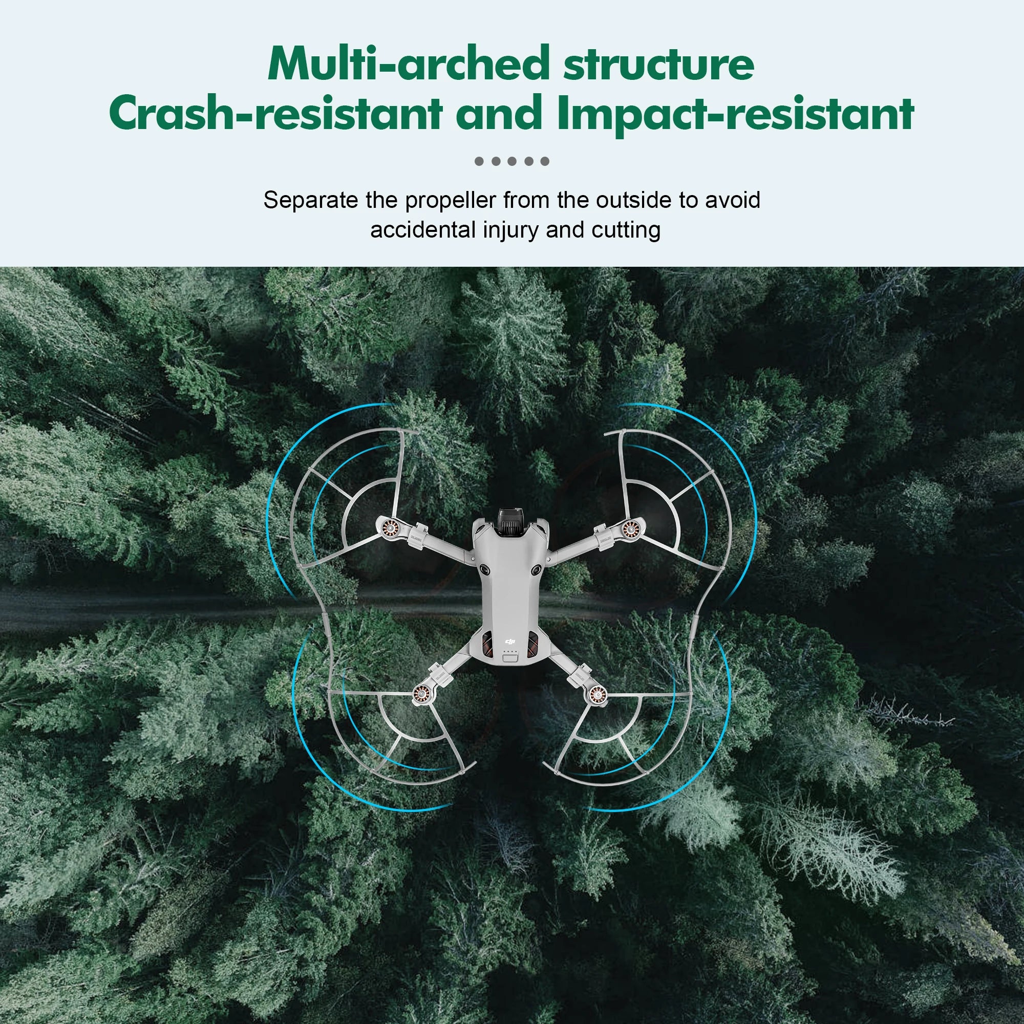 For DJI Mini 4 Pro Propeller Guard, Multi-arched structure Crash-resistant and Impact-resistant Separate the propeller from