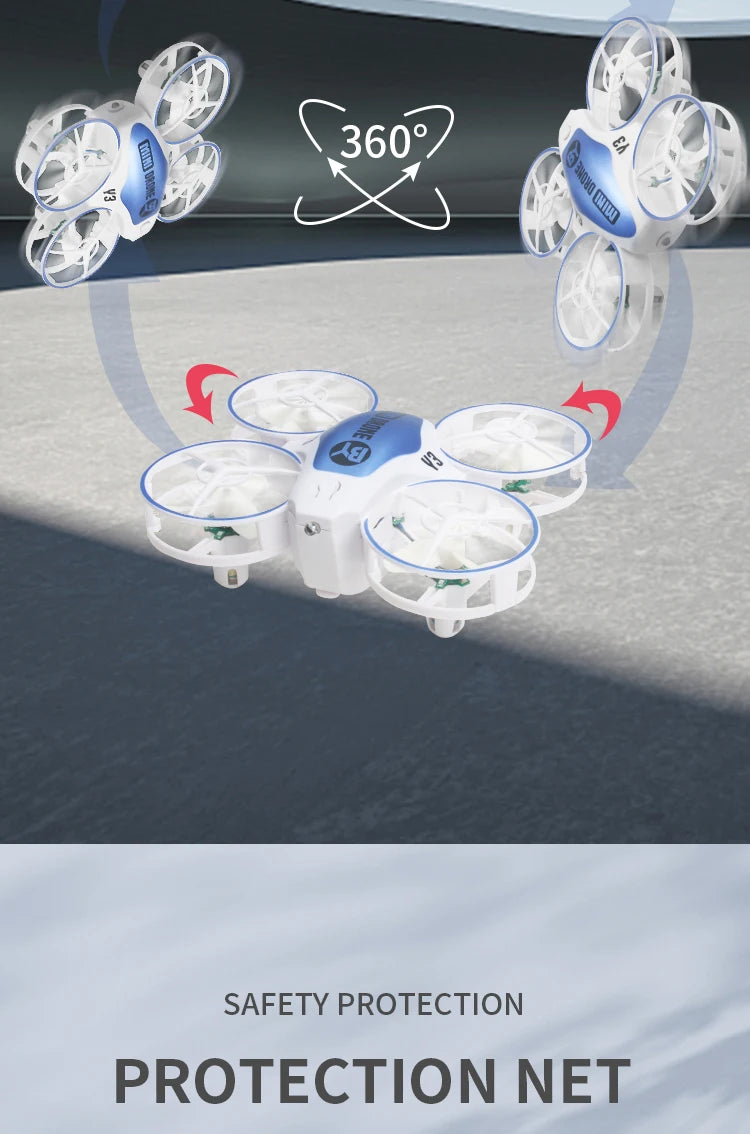 Y3 Mini Ufo Quadcopter with Lights - Remote Control Helicopter Aircraft Dron Drones Children's Toys for Boys 15 safety protection protection net ( 3609/