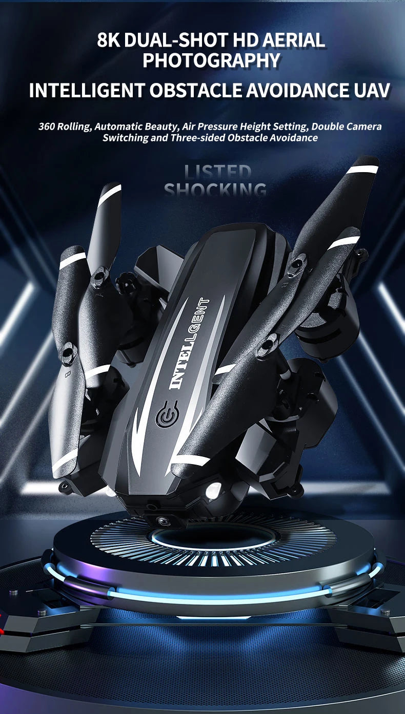 New Quadcopter Drone 8K Profesional Drones With 4k HD Obstacle Avoidance Aerial Photography RC Helicopter Airplane Foldable Dron 37 New Quadcopter Drone, 8k dual-shot hd aerial photography intelligent obstacle avoidance