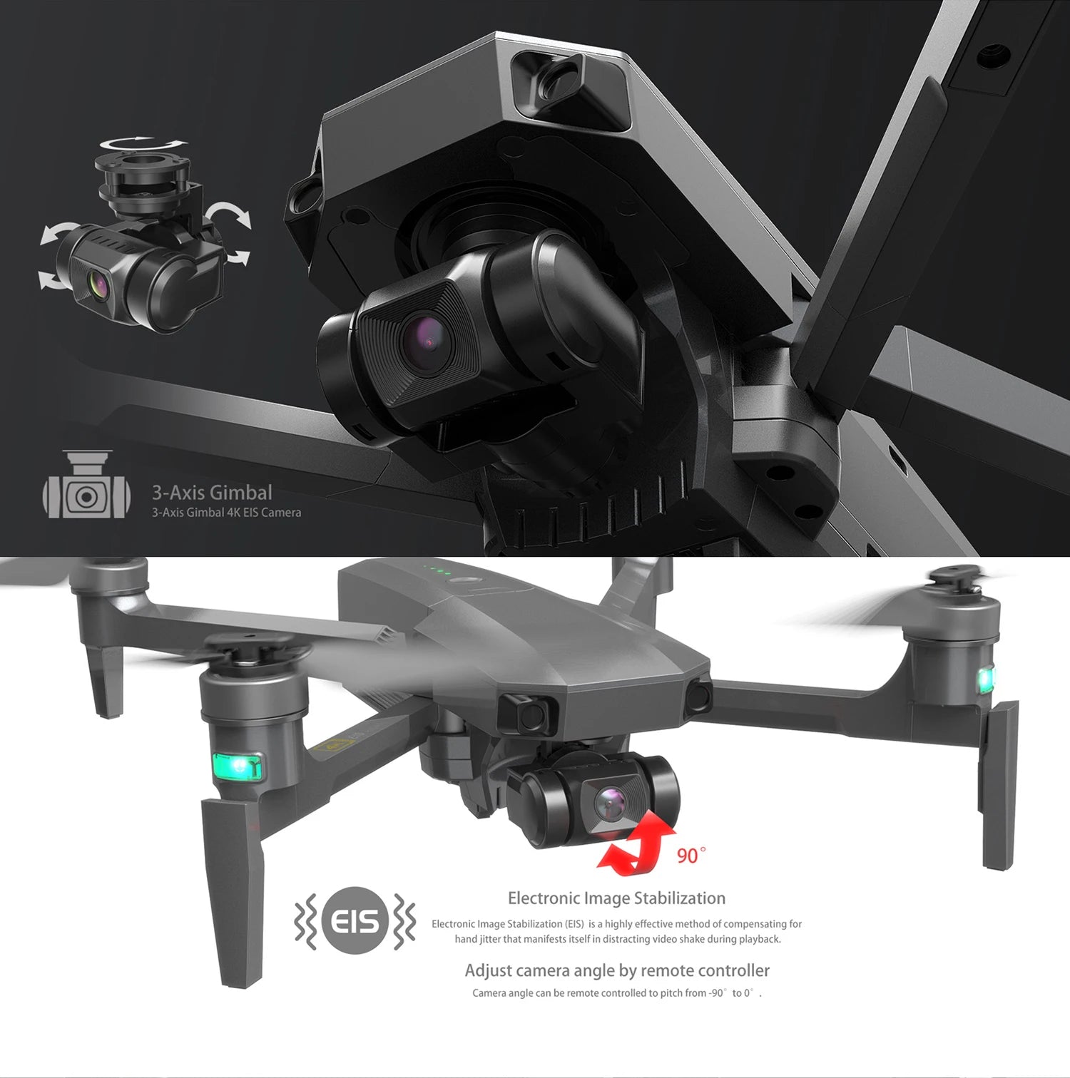 MJX Bug 16 Pro Drone, EIS is a highly effective method of compensating for hand jitter that manifests