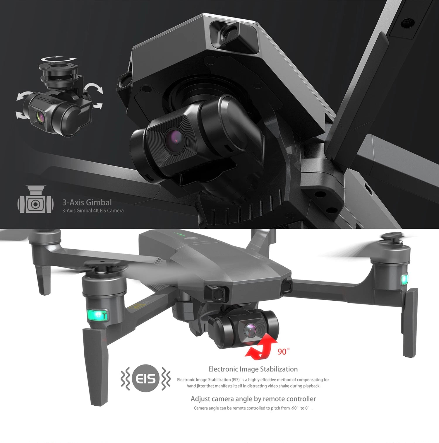 MJX Bug 16 Pro Drone - 3-Axis Gimbal 4K HD EIS Camera GPS Wifi FPV RC Quadcopter Brushless Motoe Foldable Profesional Dron Helicopter Professional Camera Drone 14 MJX Bug 16 Pro Drone, EIS is a highly effective method of compensating for hand jitter that manifests