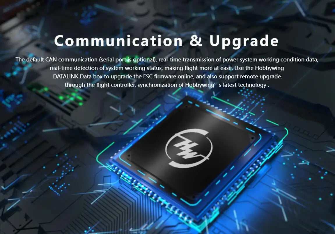 Hobbywing X6 Power System, Communication & Upgrade Use the Hobbywing DATALINK Data box to upgrade the ESC firmware