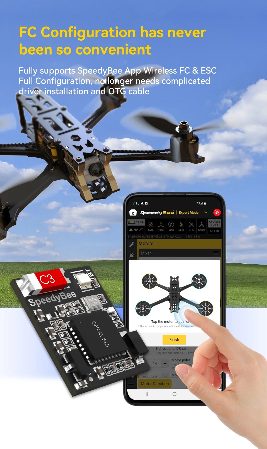 SpeedyBee App Wireless FC & ESC Full Configuration, no longer needs complicated