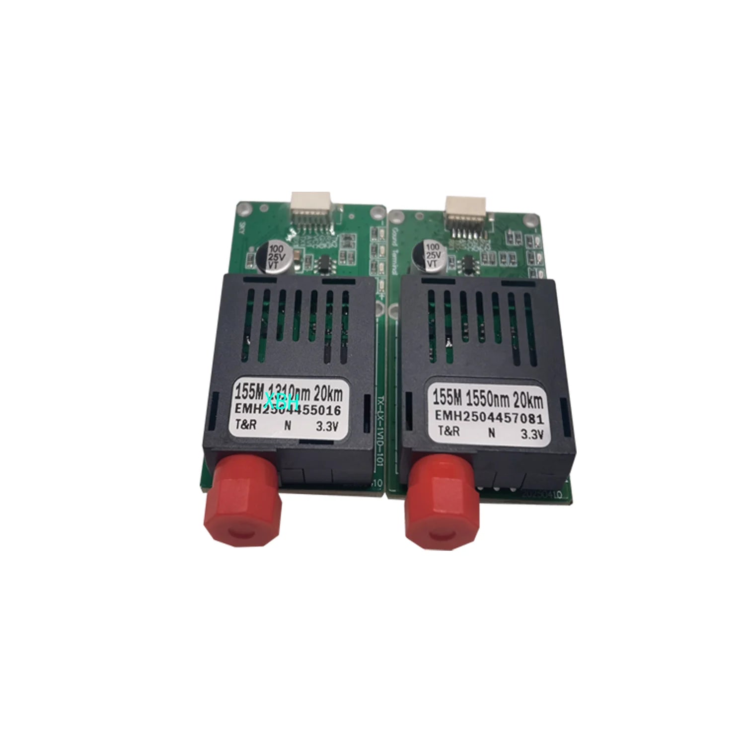 FPV optical fiber transmission module for drones, supports single-mode fibers up to 40km with video and control signal inputs.