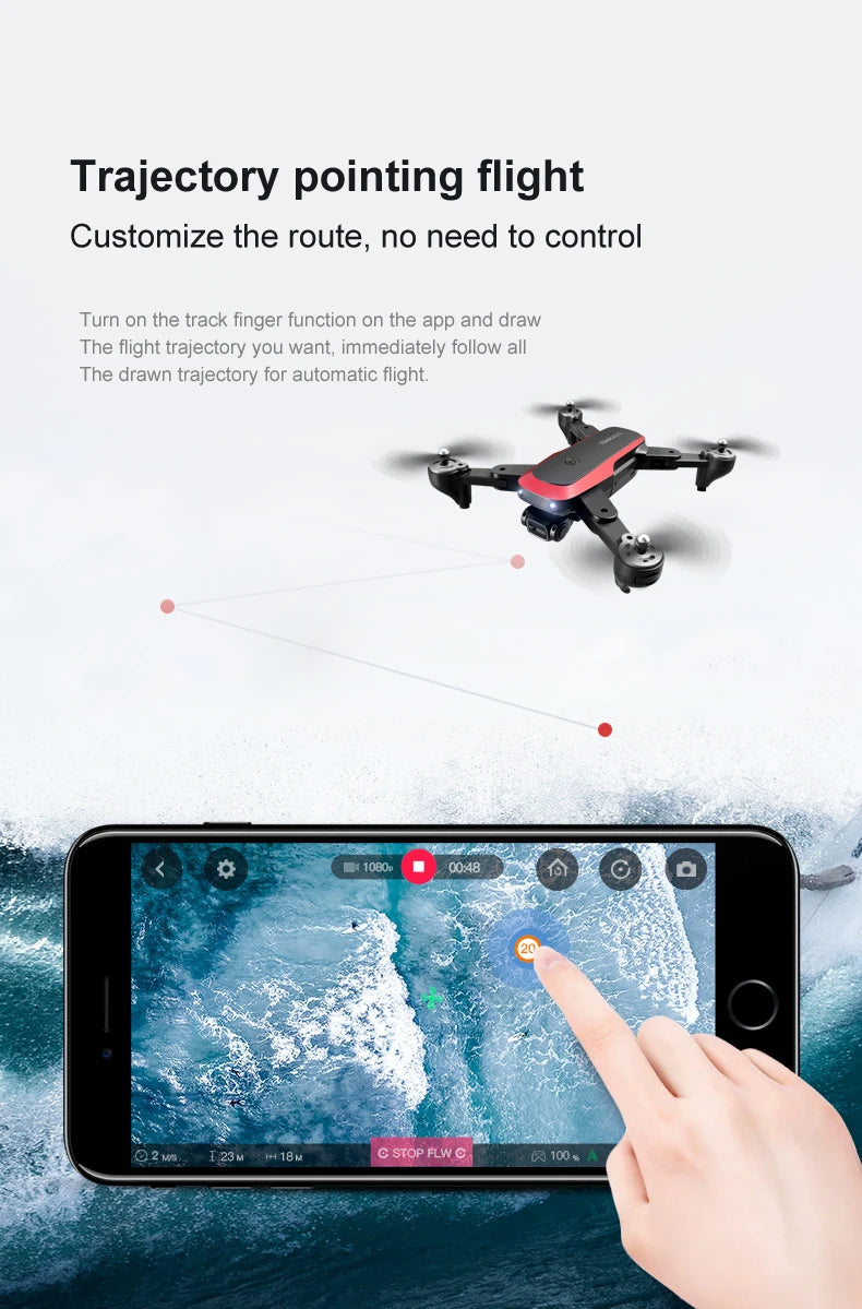 S8000 Drone, trajectory pointing flight customize the route, no need to control turn on