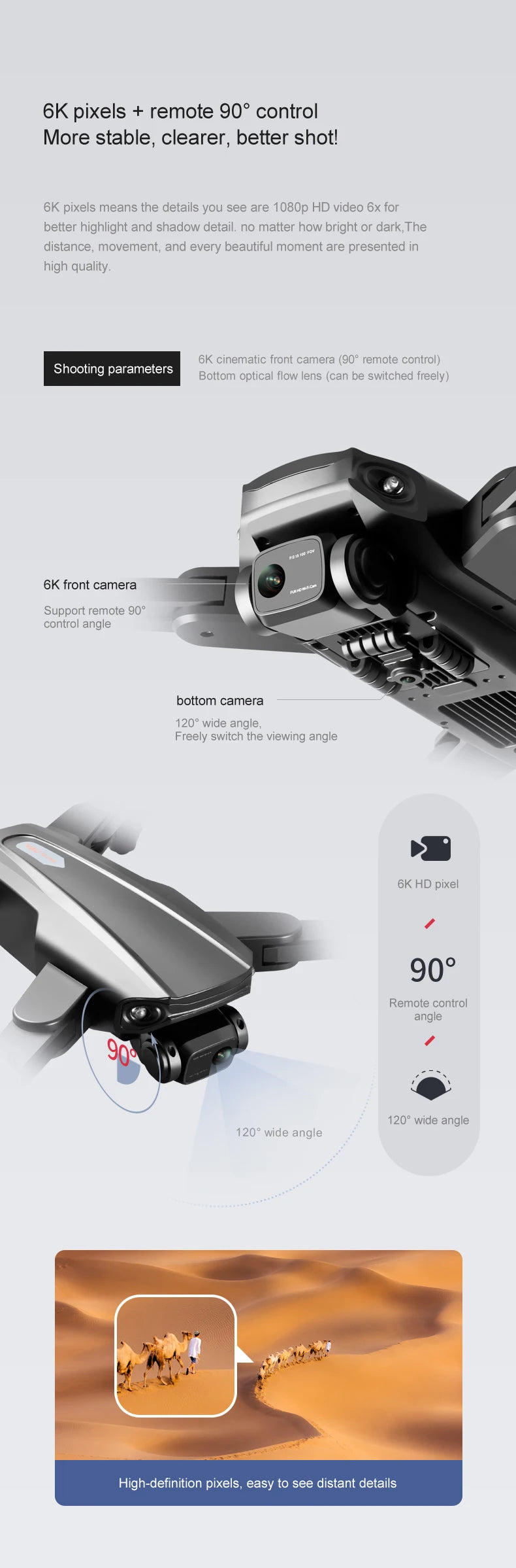R20 Drone, 4k uhd video capture resolution : 6k 