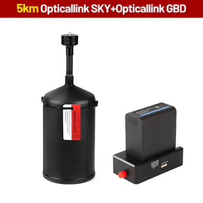 5km optical link SKY+GBD extends FPV range for RC drones using fiber optic relay, enabling long-distance, high-quality video transmission.