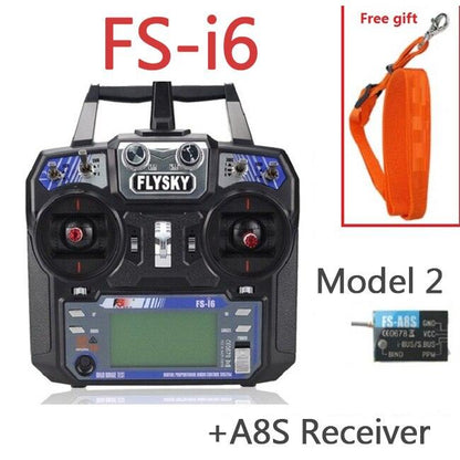 Flysky I6X FS-i6X 10CH 2.4G AFHDS 2A RC Transmitter control With FS-iA6B FS-iA10B FS-X6B FS-A8S IA6 A8S Receiver For Rc Airplane - RCDrone