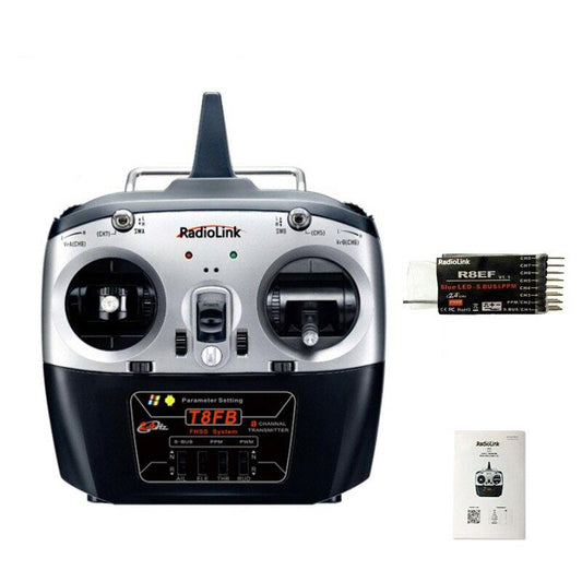 Radiolink T8FB 8CH RC Transmitter and Receiver R8EF 2.4GHz Radio Controller SBUS/PPM/PWM for Drone/Fixed Wing