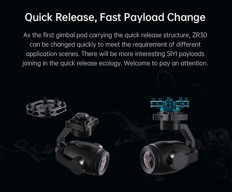 ZR3O is the first gimbal carrying the quick release structure . SI