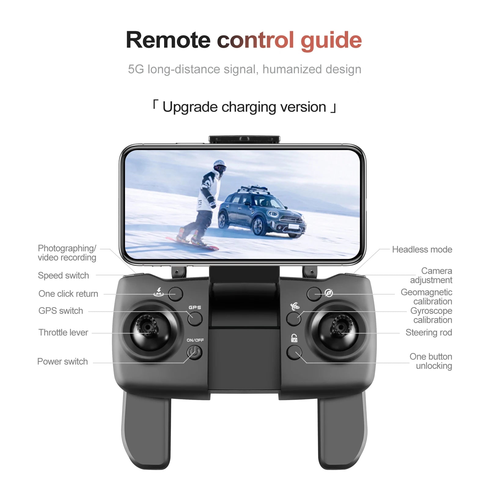 S136 GPS Drone, remote control guide 5G long-distance signal, humanized design [ Upgrade charging version