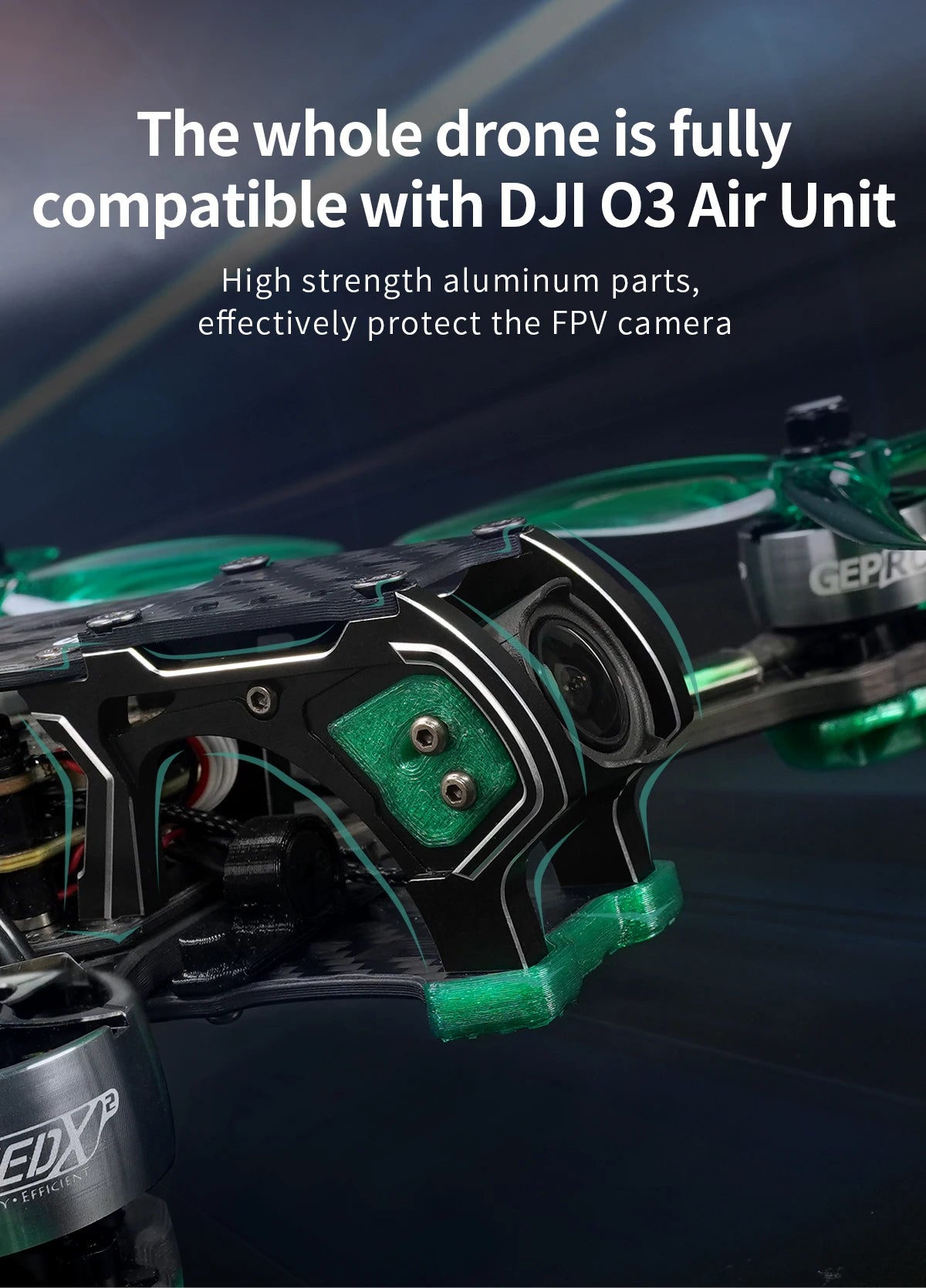 GEPRC New MARK5 HD O3 Freestyle FPV Drone, the whole drone is fully compatible with DJI 03 Air Unit High strength aluminum parts, effectively protect
