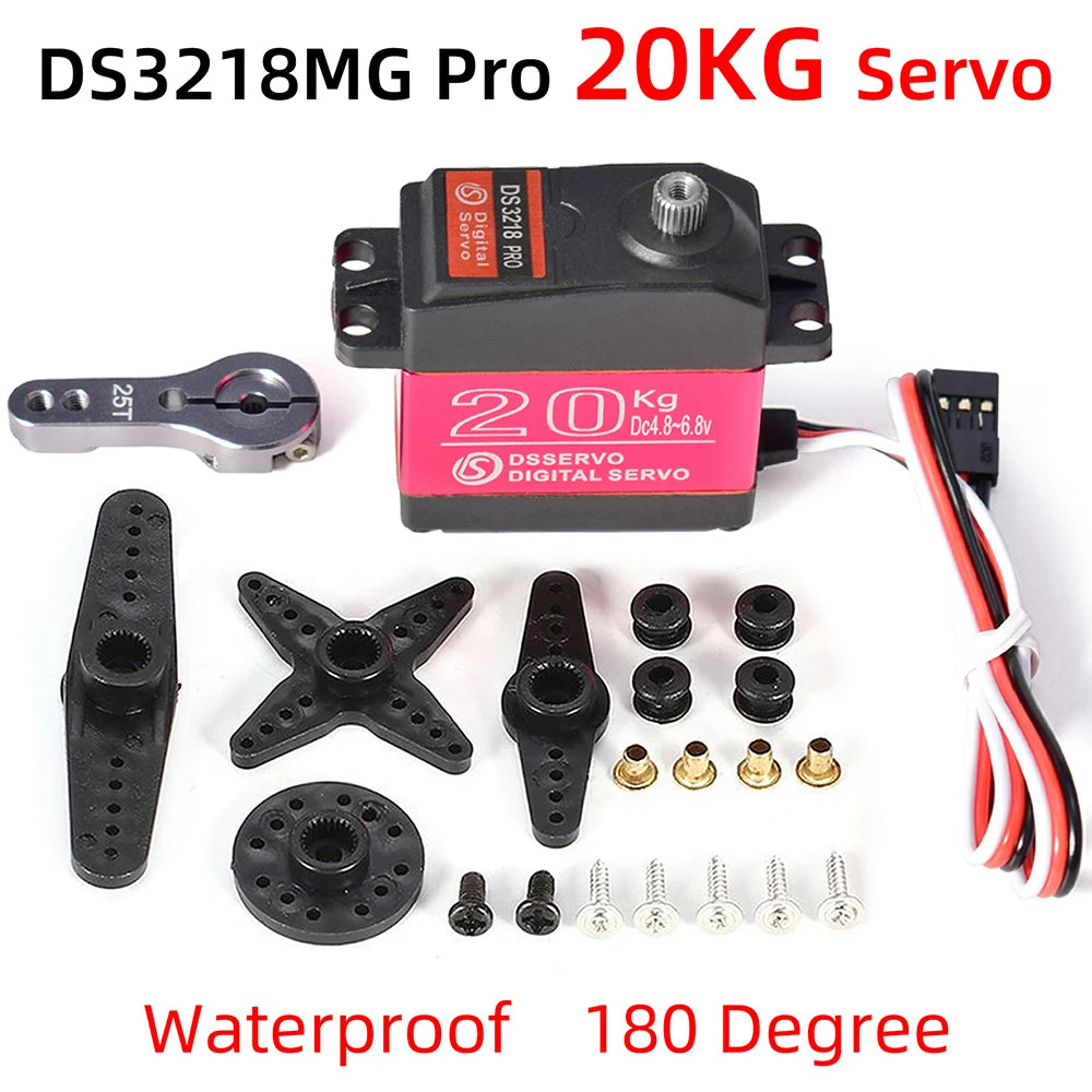 Dsservo DS3218 PRO - 20KG 180 ° 270 ° Servo étanche 1/8 1/10 Servo numérique à engrenage métallique haute vitesse pour 1/8 1/10 voitures RC