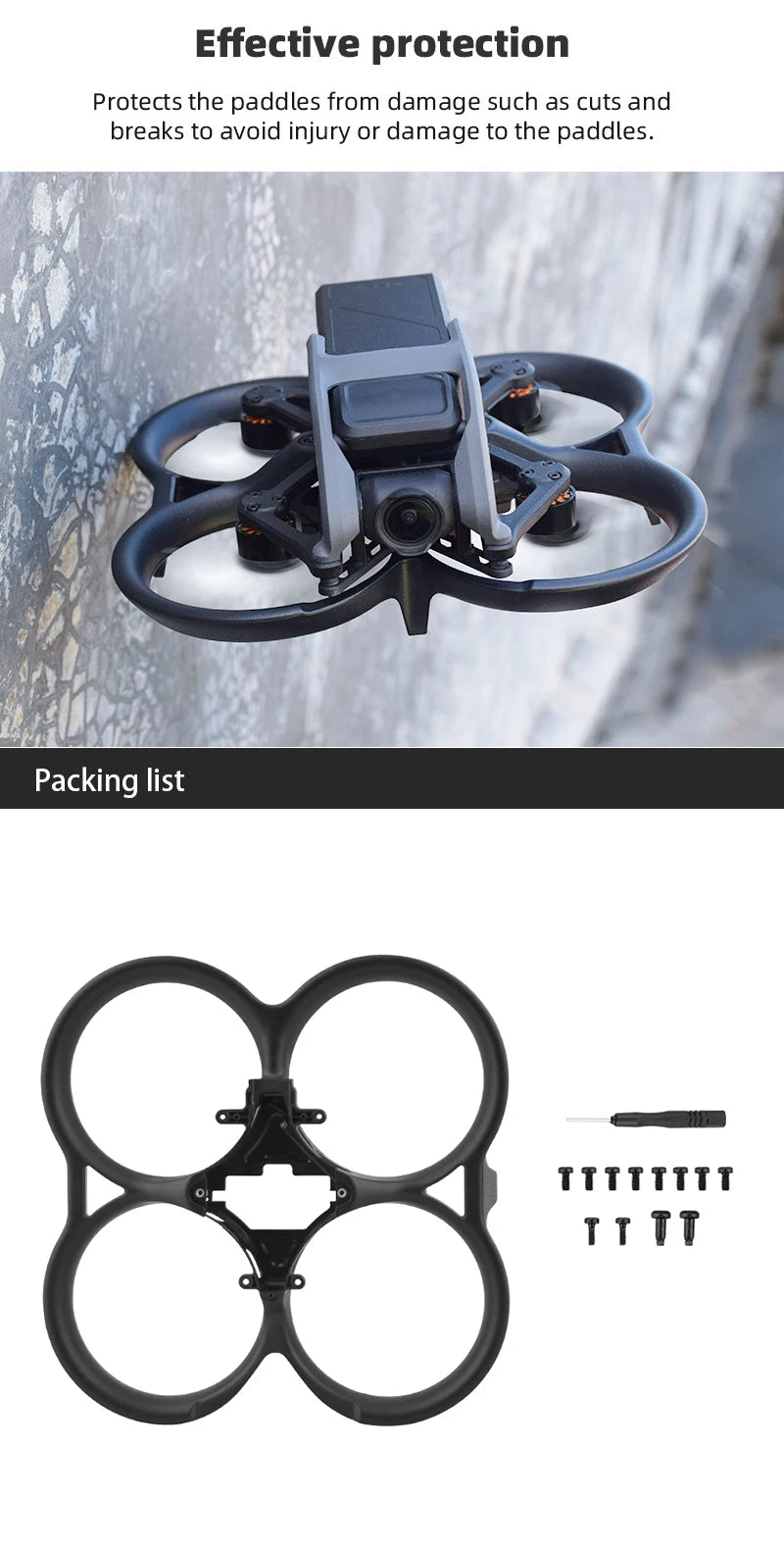 Propeller Guard for DJI AVATA - Bumper Anti-Collision Bar Ring Propeller Protector Anti-drop Protection Cover Drone Accessories 15 Propeller Guard for DJI AVATA, Effective protection Protects the paddles from damage such as cuts and breaks to avoid injury or damage