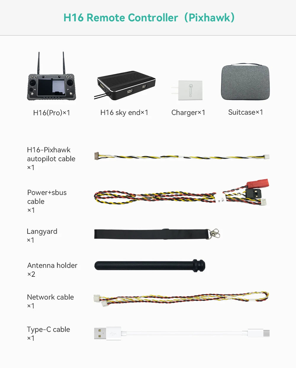 CUAV Black H16 HD 10km Video Transmission Telemetry, H16-Pixhawk autopilot cable Power+sbus cable X | Langyard