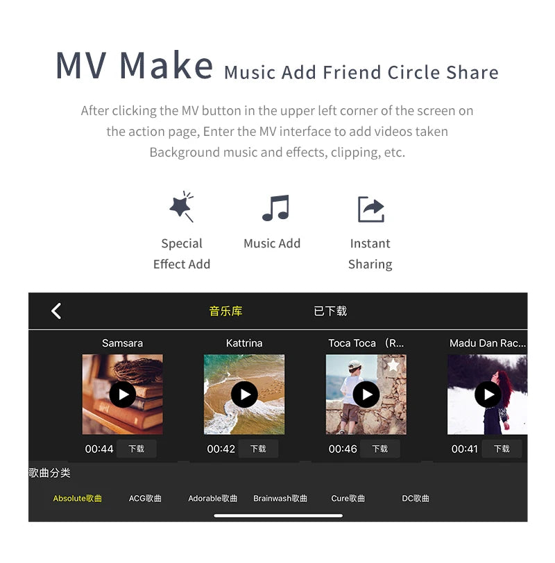 QJ KY905 Mini Drone, mv make music add friend circle share after clicking the m