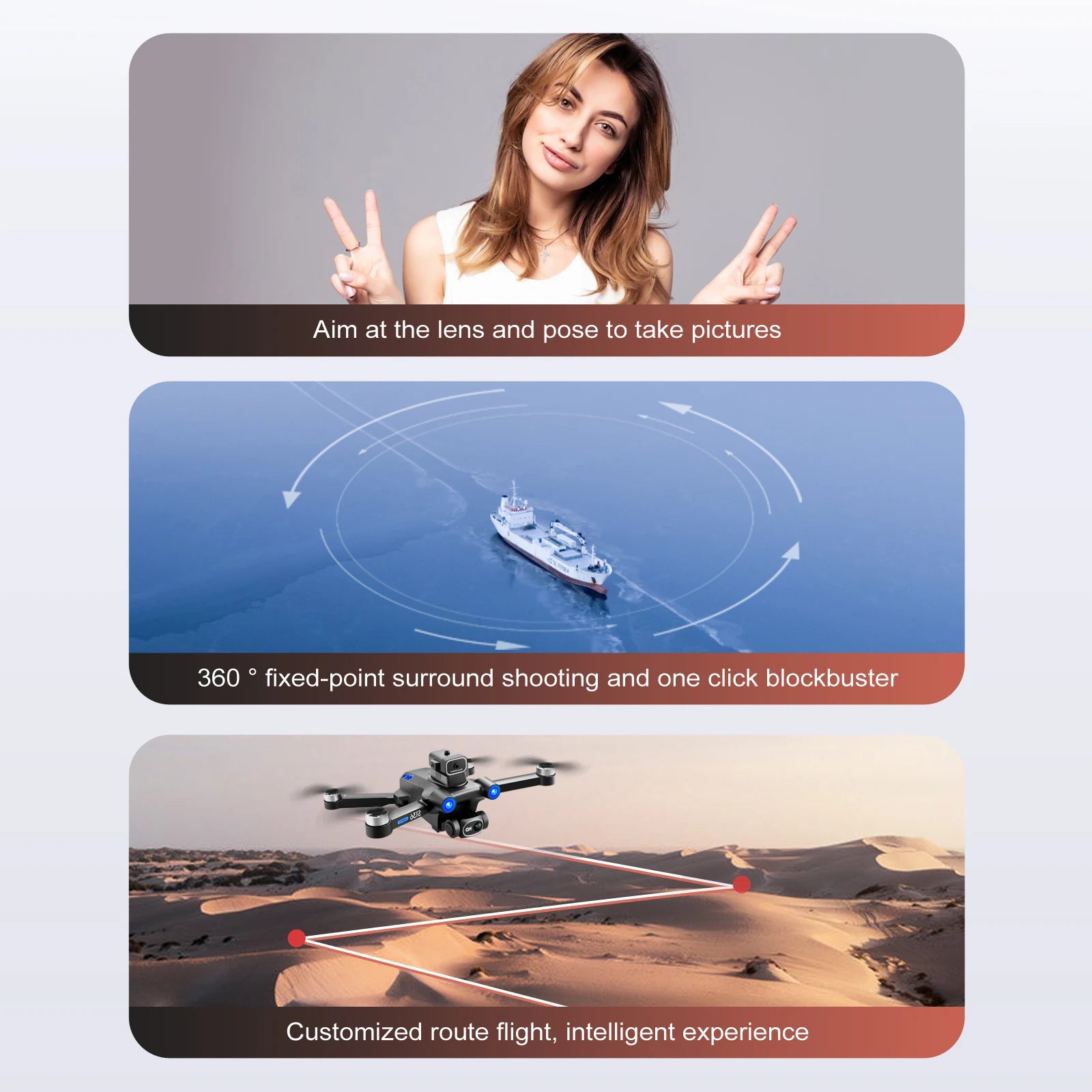 S136 GPS Drone, Aim at the lens and pose to take pictures 360 fixed-point surround shooting and one click