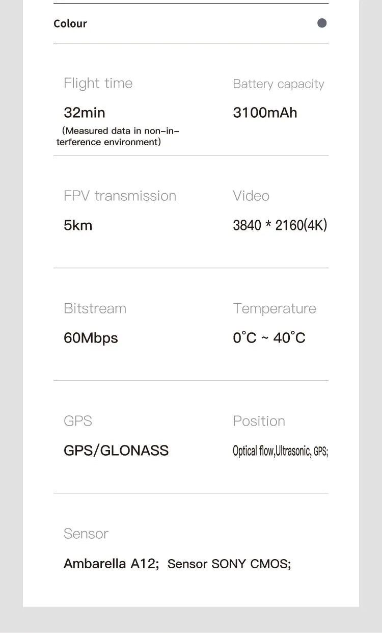 C-FLY Arno SE MAX Drone - Profesional 4K HD Camera 3-Axis Micro Gimbal 5G Wifi GPS Drone With HD Camera FPV Brushless Foldable RC Quadcopter Professional Camera Drone 61 C-FLY Arno SE MAX Drone, colour flight time Battery capacity 32min 31OOmAh (Measured data in non