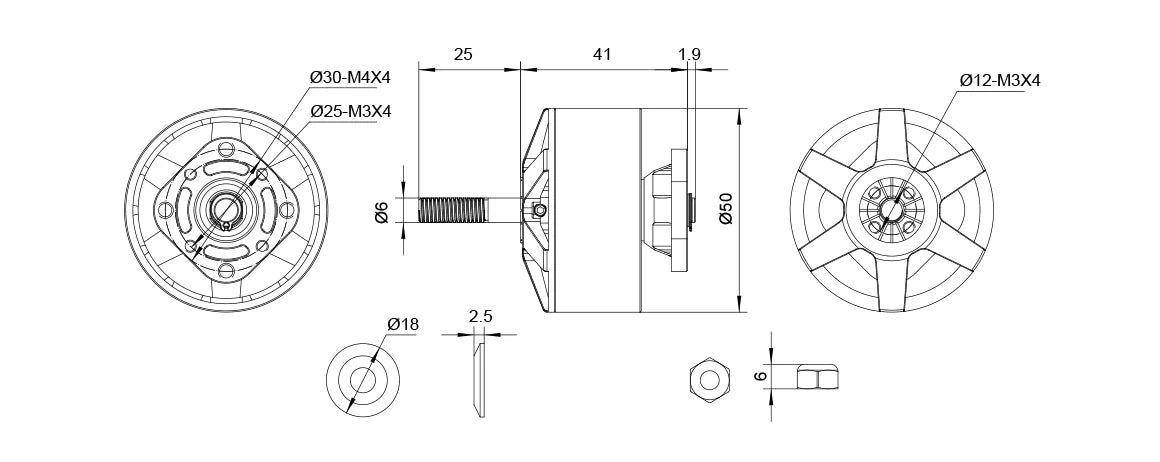 MAD XC5000 POLAR brushless motor for helicopters and remote control toys with CE and RoHS certification.