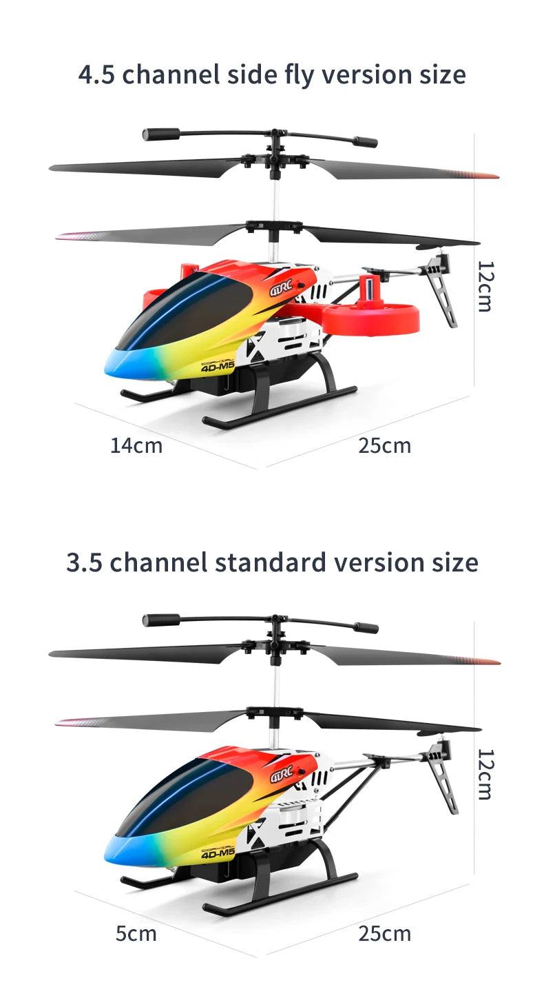 4DRC M5 RC Helicopter, 4.5 channel side fly version size 5 2sm5 14cm 25cm 