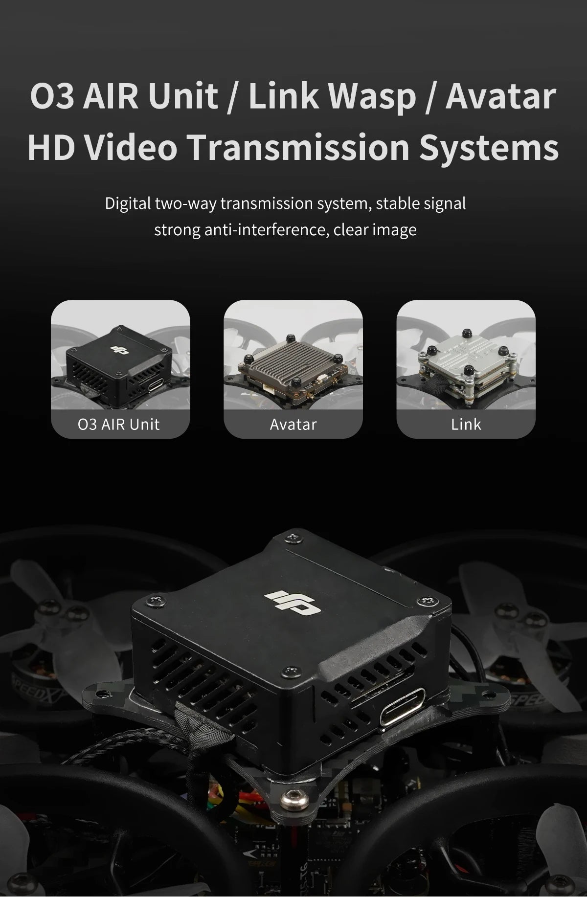 GEPRC Cinelog20 HD Wasp FPV Drone - 2inch SPEEDX2 1303.5 5500KV RUNCAM LINK Cinewhoop for RC FPV Quadcopter Racing Freestyle Drone 9 GEPRC Cinelog20 HD Wasp FPV Drone, AIR Unit Link Wasp Avatar HD Video Transmission Systems Digital two-way transmission system